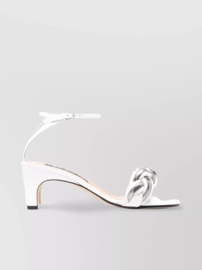Sergio Rossi Square-toe 70mm Heeled Sandals In White