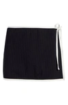 SOLID & STRIPED RIB COVER-UP MINISKIRT