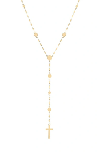 Lana Cross Disc Lariat Necklace In Gold