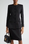 DOLCE & GABBANA COLLARLESS CREPE JACKET