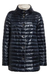 Herno Amelia Ultralight A-line Puffer Jacket In 9294 Navy To Grey