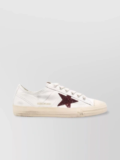 Golden Goose V-star Leather Sneakers In White