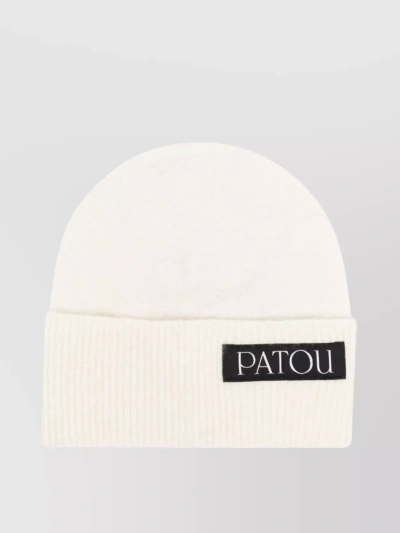 Patou Knitted Beanie In White