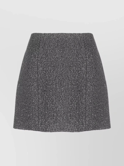 Patou Textured-knit Mini Skirt In Grey