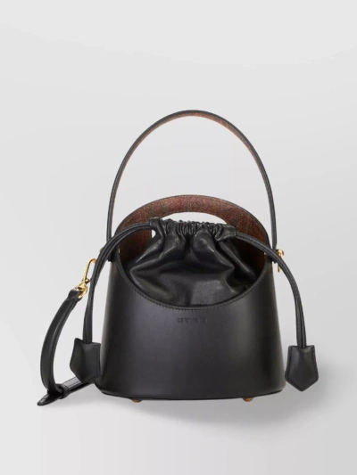 Etro Versatile Lambskin Bucket Bag In Black