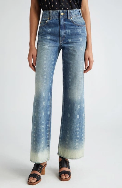 Ulla Johnson The Elodie Butterfly Wide-leg Denim Jeans In Etched Arashi Was