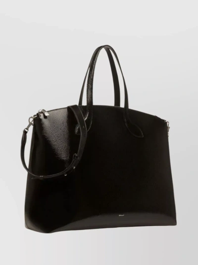 Bally Logo-print Leather Tote Bag In Black