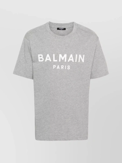 Balmain Print T-shirt - Straight Fit In Grey