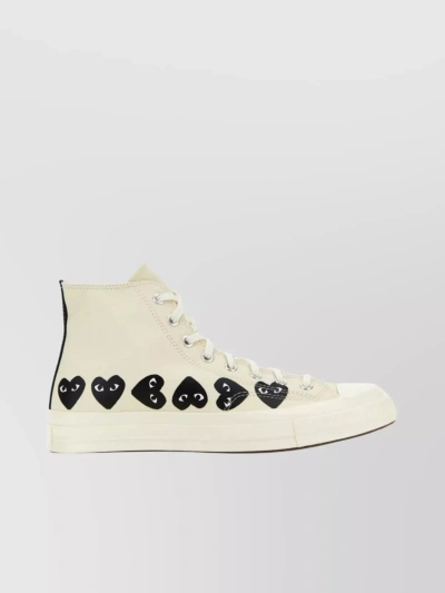 Comme Des Garçons Play Converse Multi Heart Chuck 70 Hi Sneakers In Cream