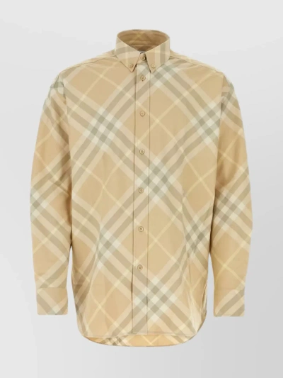 Burberry Checkered Motif Shirt In Beige