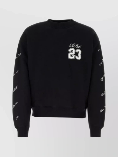 Off-white 23 Skate Logo Cotton Sweatshirt In Black