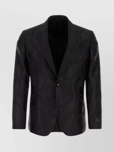 Versace Blazer In Black Wool In Negro