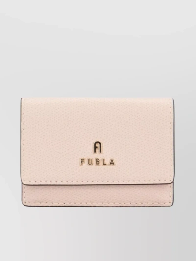 Furla Camelia Logo-plaque Leather Wallet In Cream
