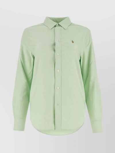 Polo Ralph Lauren Embroidered Cotton-oxford Shirt In Pastel