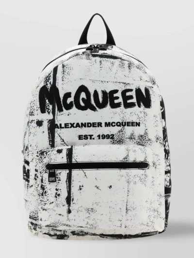 Alexander Mcqueen Padded Strap Nylon Print Backpack In Pastel