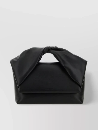 Jw Anderson Twister Nappa Leather Twist Shoulder Bag In Black