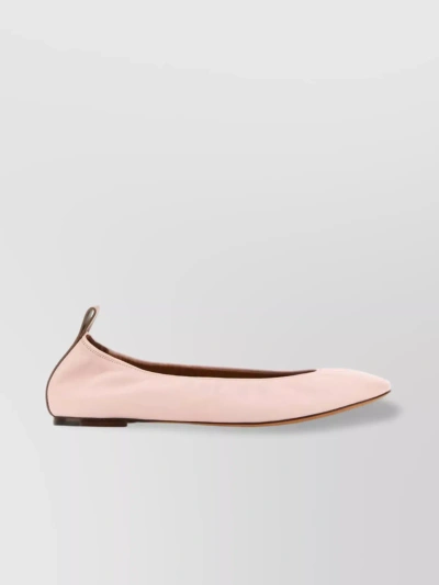 Lanvin Leather Ballerina Shoes In Cream