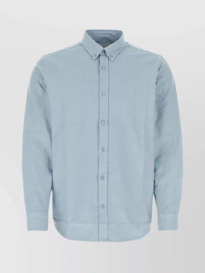 Carhartt Bolton Button-down Collar Logo-embroidered Cotton Oxford Shirt In Light Blue