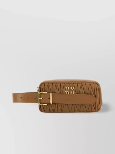 Miu Miu Belt With Pouch Detail In Beige