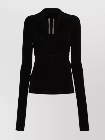 Rick Owens Ls Prong Top In Black