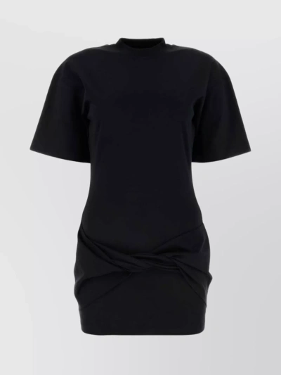 Off-white Arrow Twisted T-shirt Dress In Black