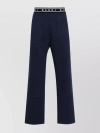 Marni Mens Blue Kyanite Branded-waistband Straight-leg Relaxed-fit Cotton-jersey Trousers