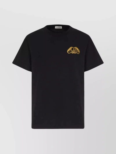 Alexander Mcqueen Half Seal Logo T-shirt In Black