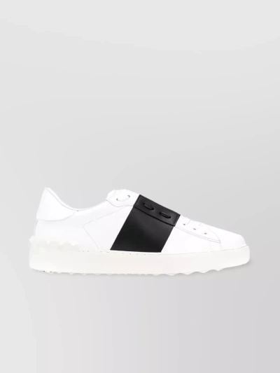Valentino Garavani Calf Leather Open Sneaker In White