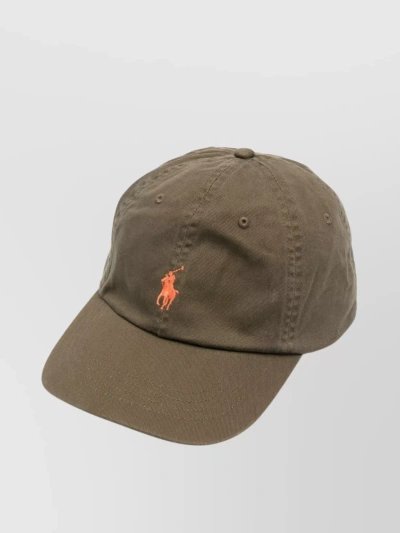 Polo Ralph Lauren Signature Cap With Curved Brim And Ventilation In Brown