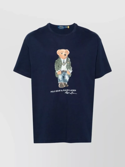 Polo Ralph Lauren Polo Bear Cotton T-shirt In Blue