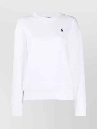 Polo Ralph Lauren Logo Embroidered Crewneck Sweatshirt In White