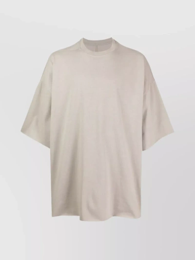 Rick Owens Mens Pearl Short Level Exposed-seam Cotton-jersey T-shirt In Beige