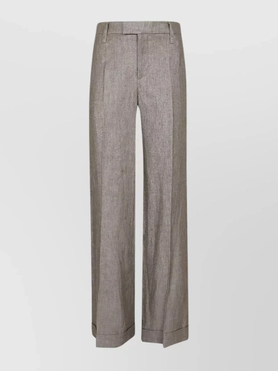 Brunello Cucinelli Pressed-crease Wide-leg Trousers In Grey