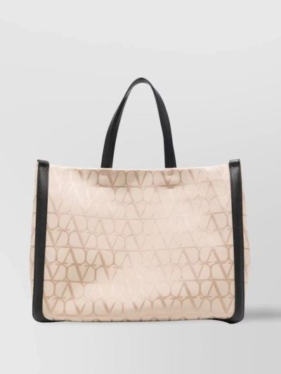 Valentino Garavani Structured Two-tone Canvas Tote In Pastel