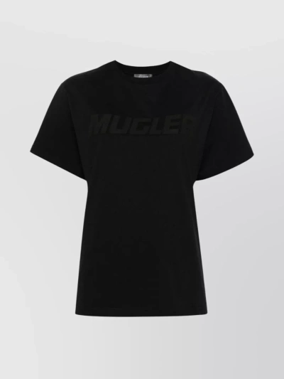 Mugler Logo-print Cotton T-shirt In Black