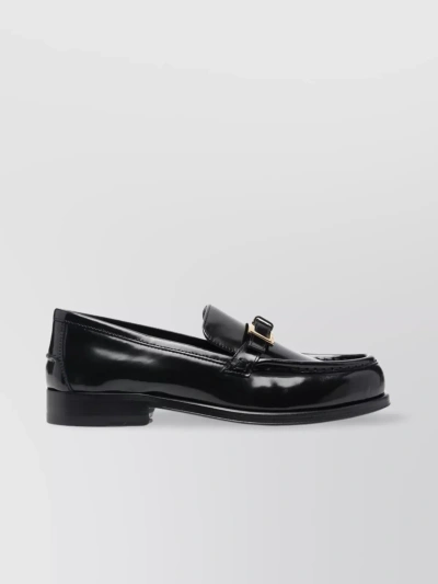 Sergio Rossi Snooth Leather Loafers In Black