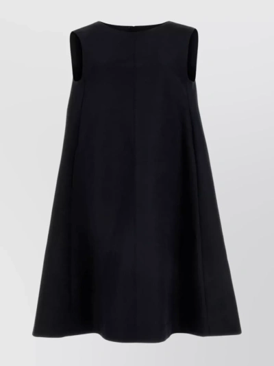 Marni Cotton Poplin Flared Midi Dress In Black
