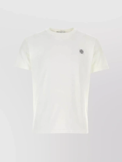 Stone Island Logo-patch Cotton T-shirt In White
