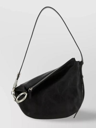 Burberry Small Knight Leather Shoulder Bag In Black