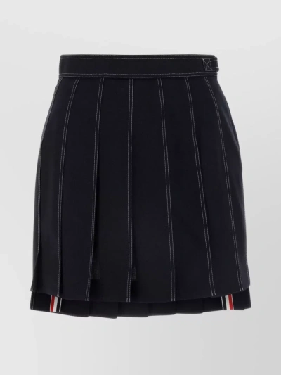 Thom Browne Mini Pleated Skirt In Navy