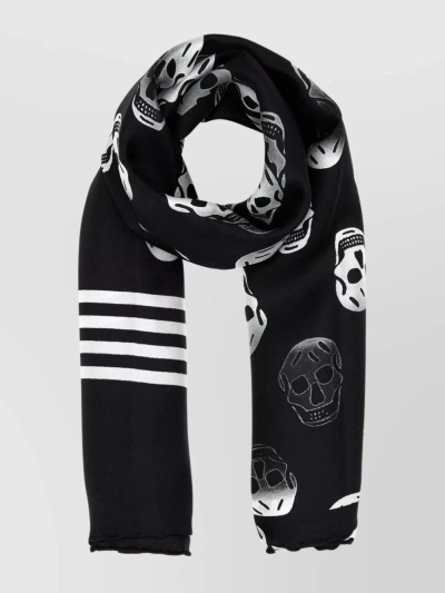 Alexander Mcqueen Skull-print Silk Scarf In Black