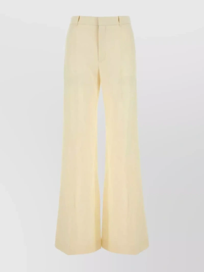Chloé Wide-leg Linen Trousers In Beige