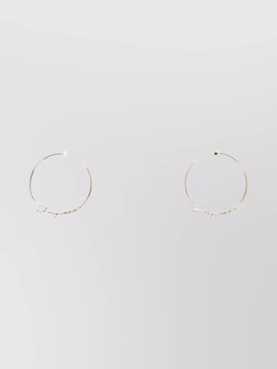 Jacquemus Gold-tone Logo Hoop Earrings