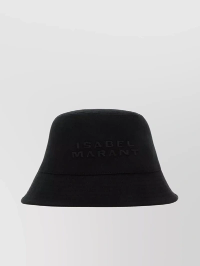 Isabel Marant Haley Logo Bucket Hat In Black/black