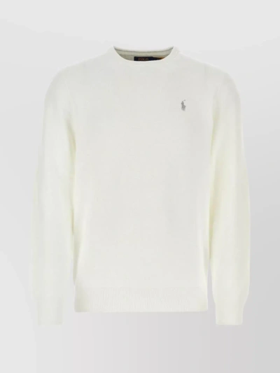Polo Ralph Lauren Pony Embroidered Crewneck Jumper In White