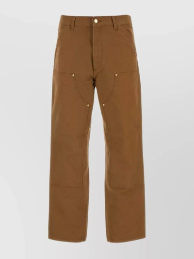 Carhartt Wide Panel Logo-patch Trousers In Brown