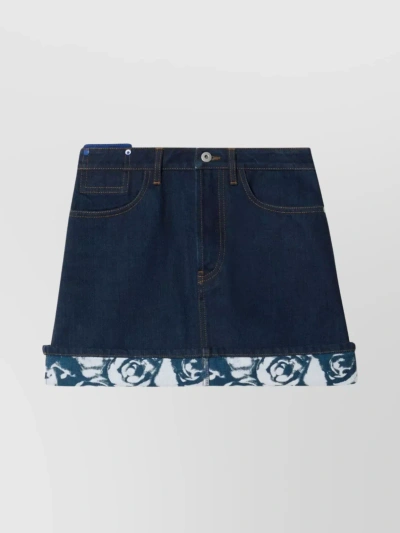 Burberry Japanese Denim Miniskirt In Blue