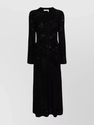 Chloé Pointelle-knit Midi Dress In Neutrals