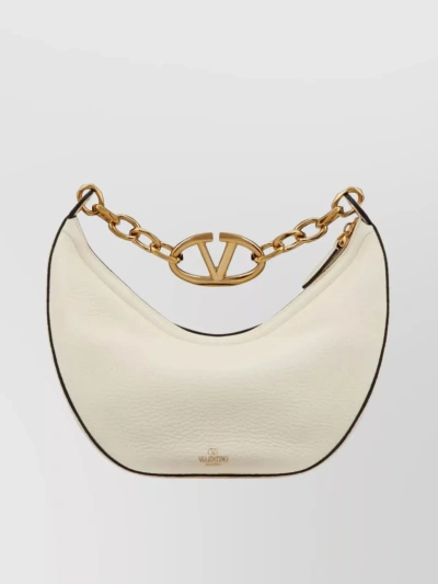 Valentino Garavani Vlogo Moon Shoulder Bag In Neutrals