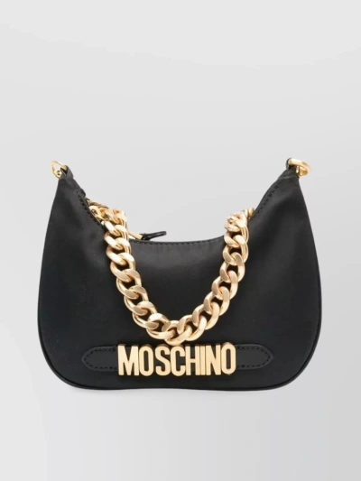 Moschino Logo Clutch Bag In Black